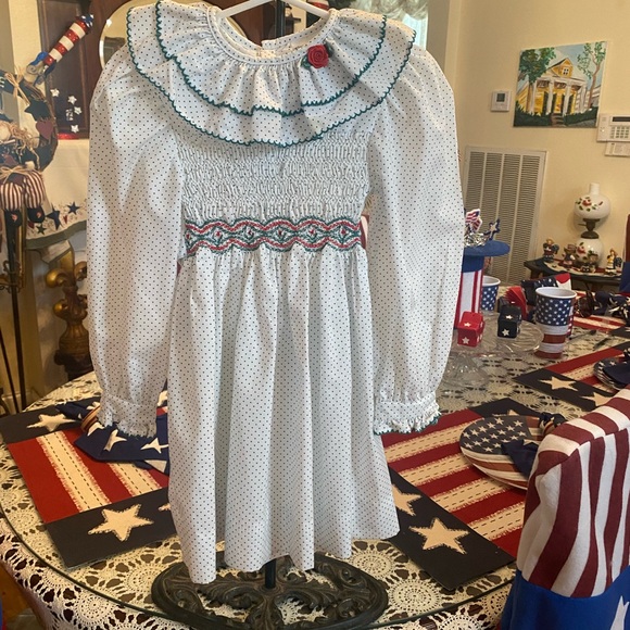 Vintage Polly Flinders Girls Smocked Dress size 4 - Picture 2 of 15